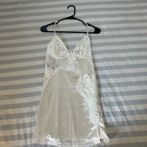hello molly white satin mini dress
